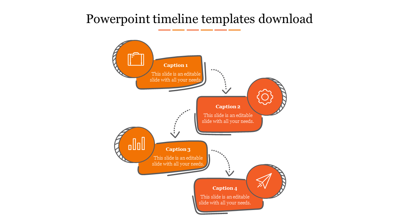 powerpoint timeline templates download-Orange